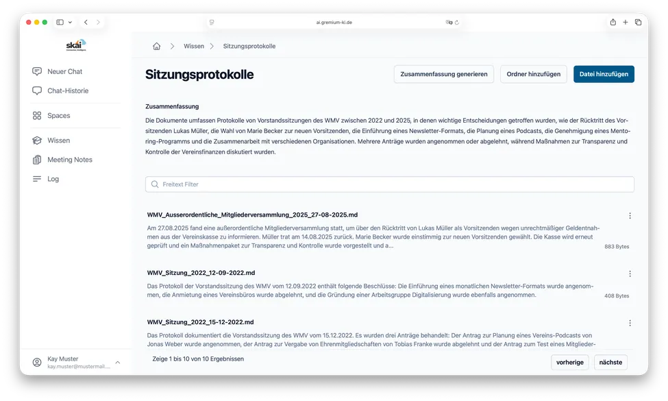 Screenshot von skai gremium